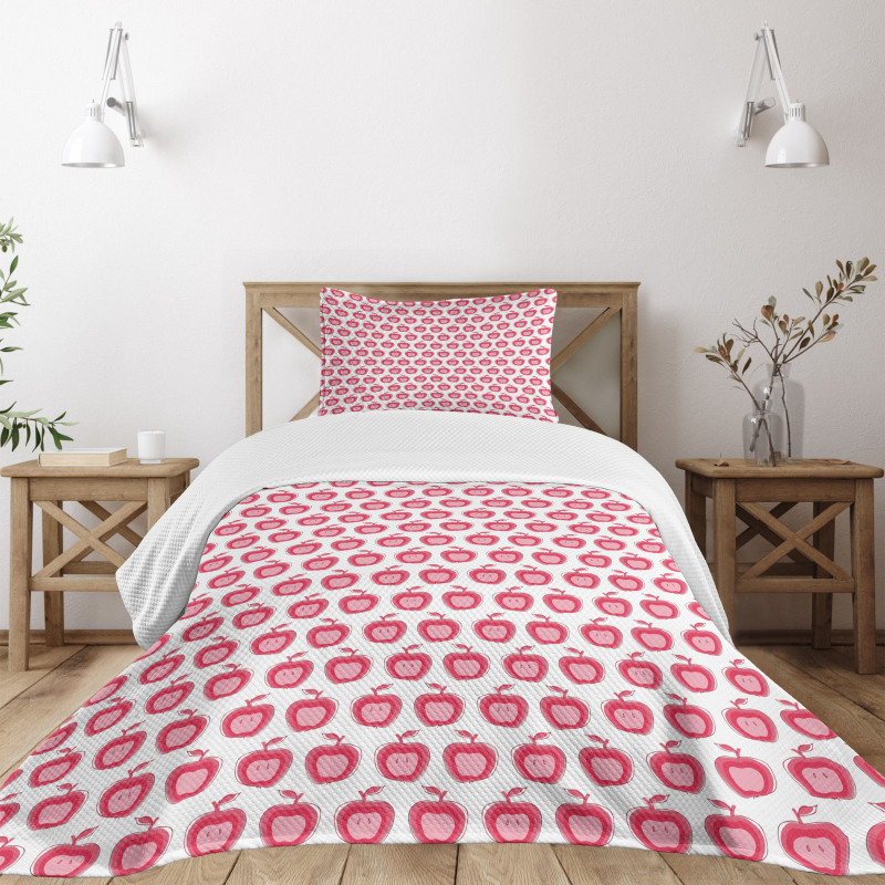 Doodle Pink Girls Pattern Bedspread Set