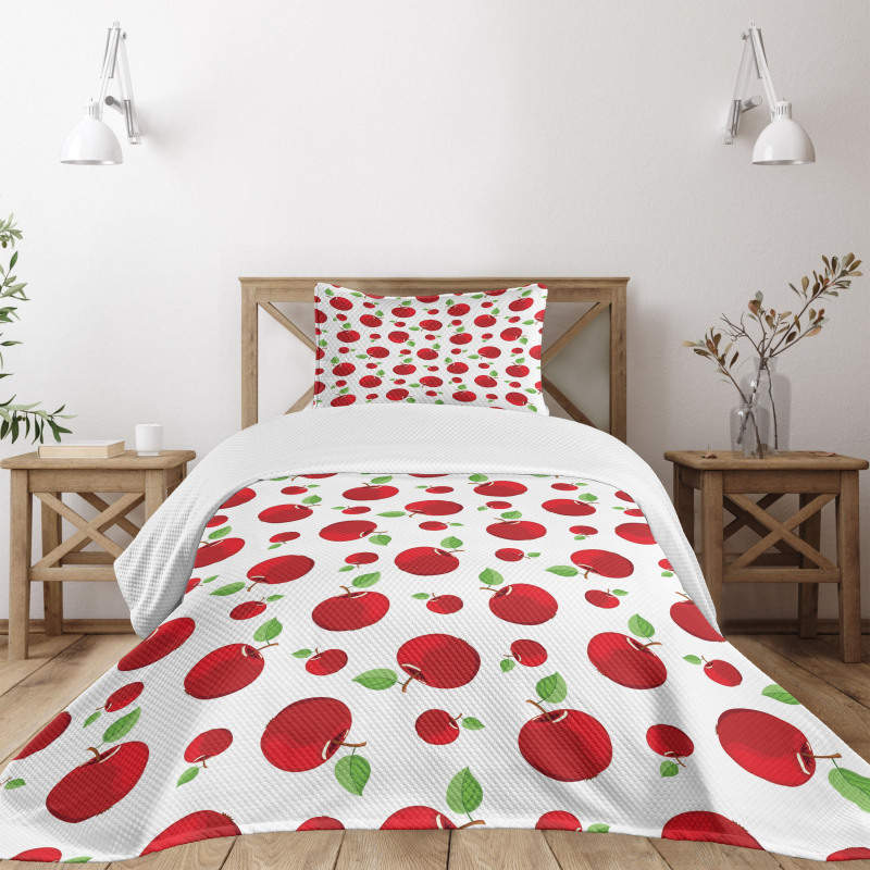 Vivid Cartoon Red Fruit Bedspread Set