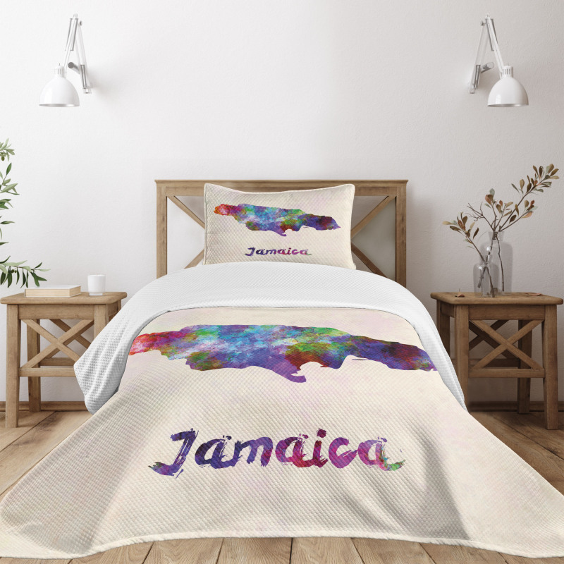 Abstract Country Map Bedspread Set