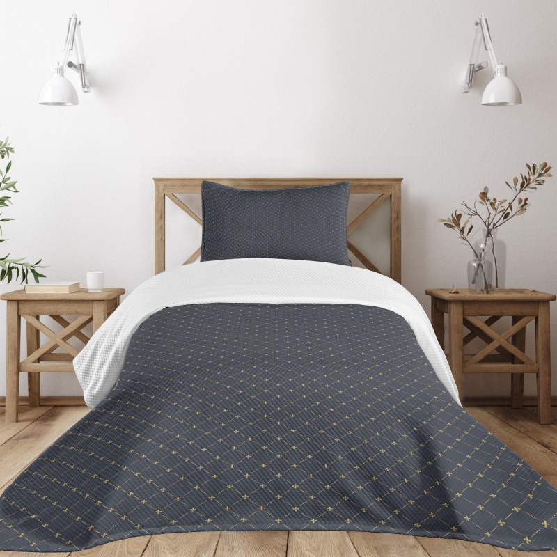 Floral Checkered Bedspread Set