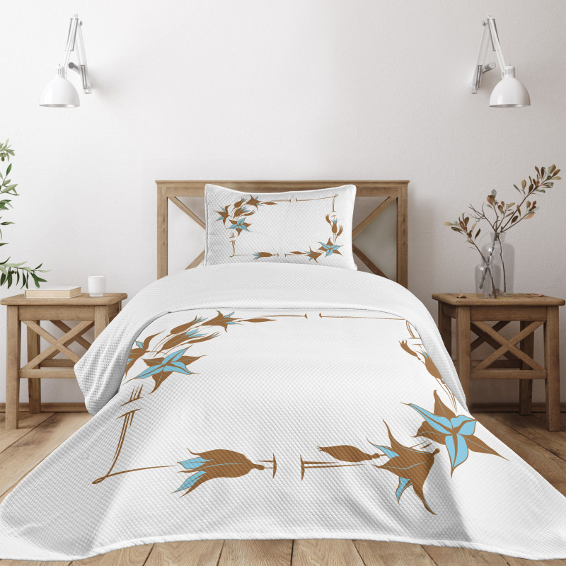 Floral Frame Bedspread Set