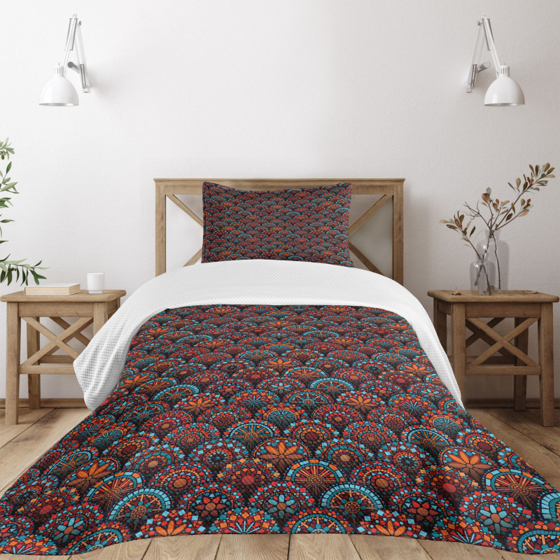Scale Mandala Design Bedspread Set