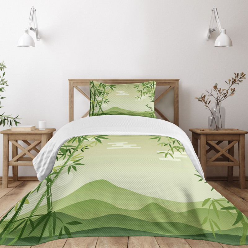 Japanese Bamboo Tree Bedspread Set