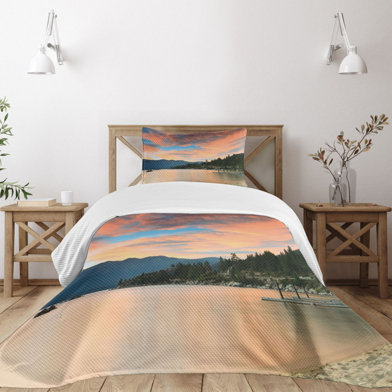 Sunset at Lake Tahoe USA Bedspread Set