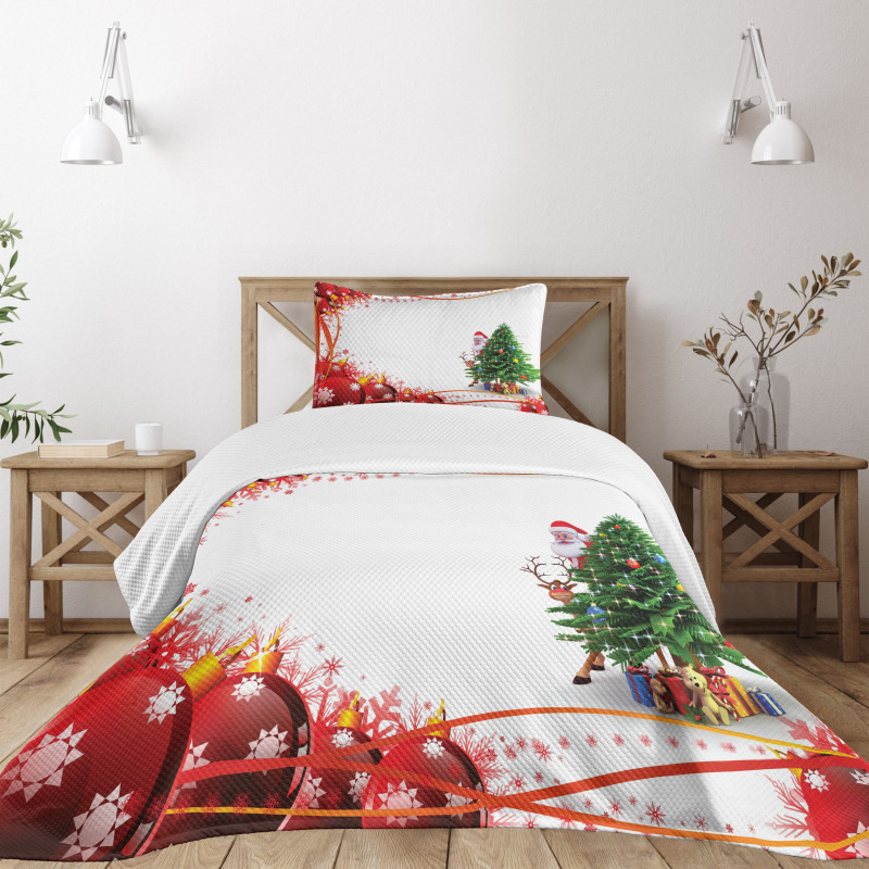 Red Balls Tree Bedspread Set