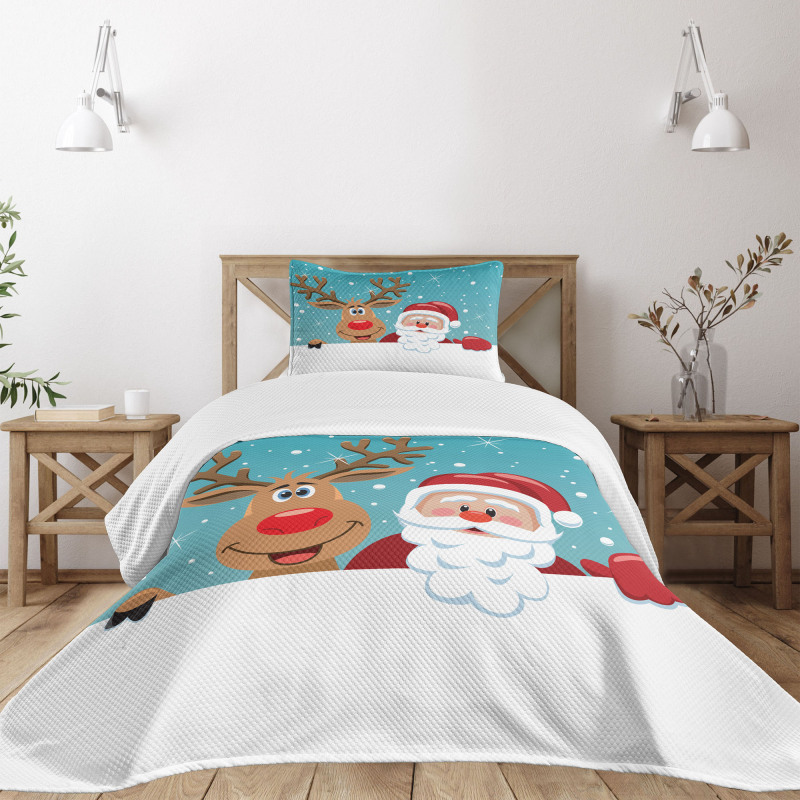 Rudolph Deer Greeting Bedspread Set