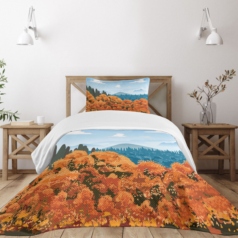 Digital Autum Season Bedspread Set