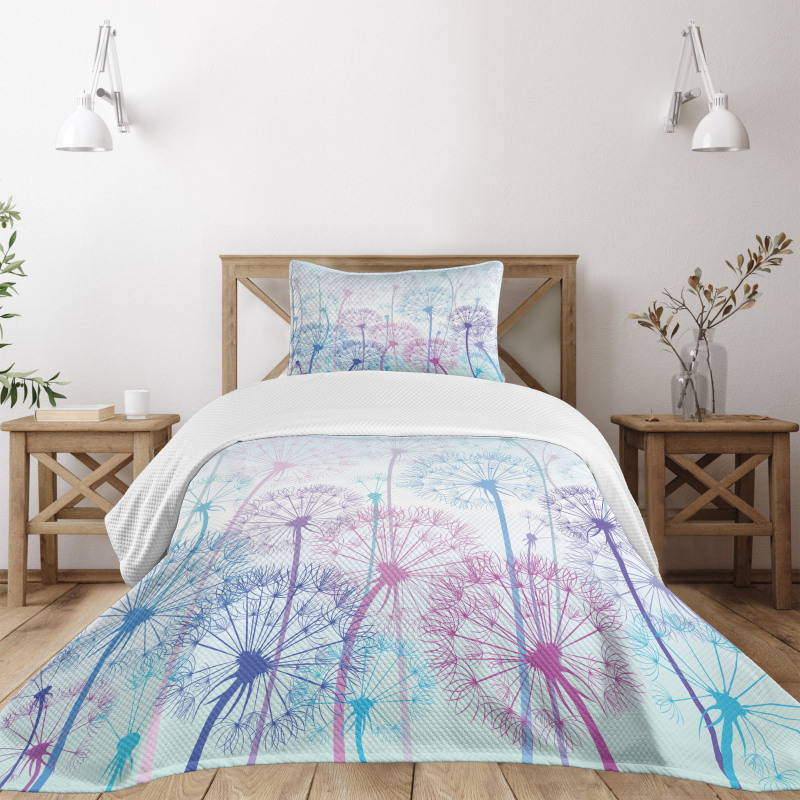 Abstract Flora Design Bedspread Set