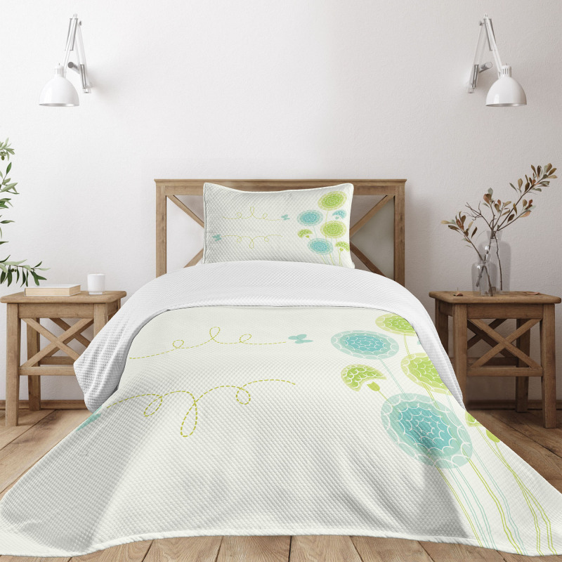 Hand Drawn Plants Bedspread Set