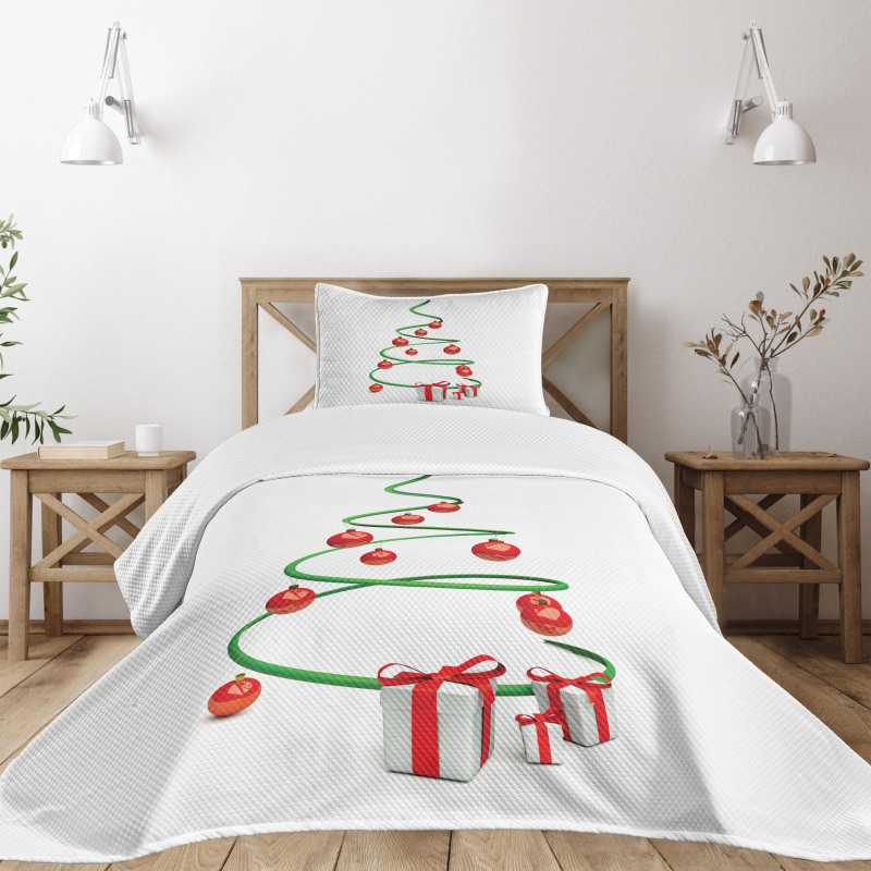 Abstract Xmas Tree Bedspread Set