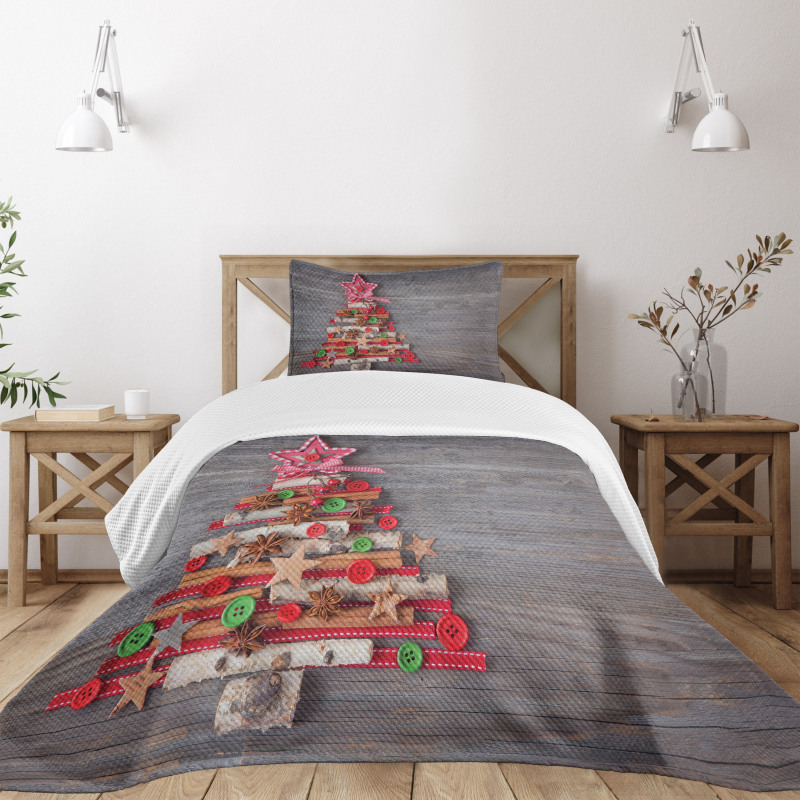 Tree Bottons Star Bedspread Set