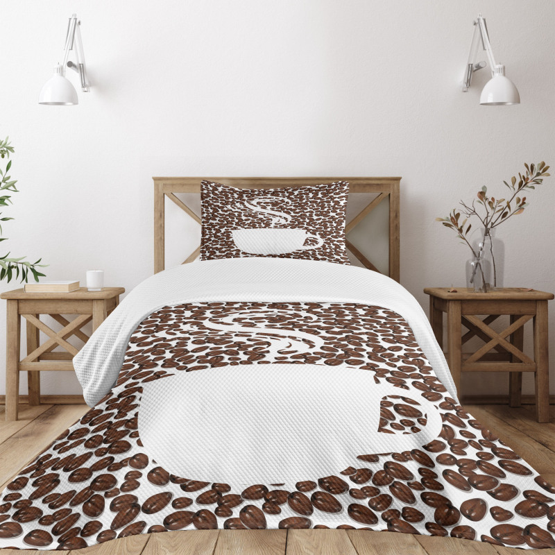 Hot Cup on Arabica Beans Bedspread Set