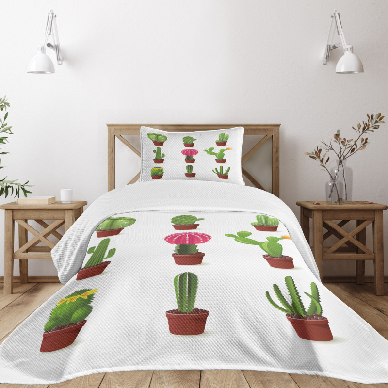 Plant Variety Cartoon Bedspread Set