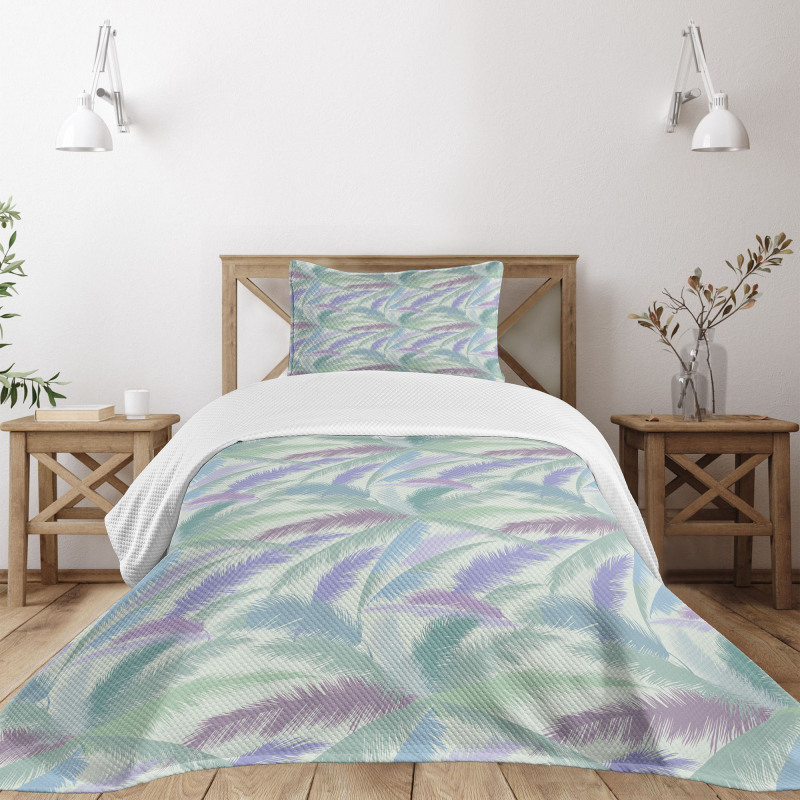 Abstract Tropic Leaves Bedspread Set