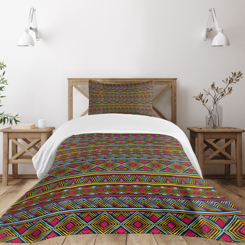 Geometric Colorful Bedspread Set