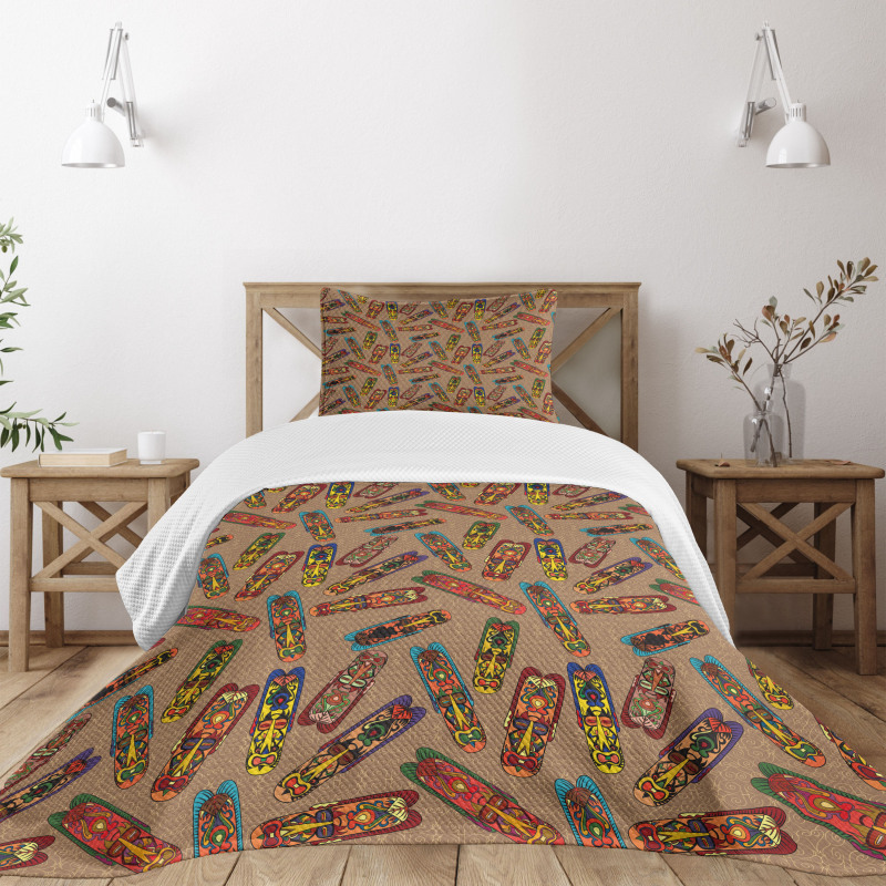 Bakongo Masks Totem Bedspread Set