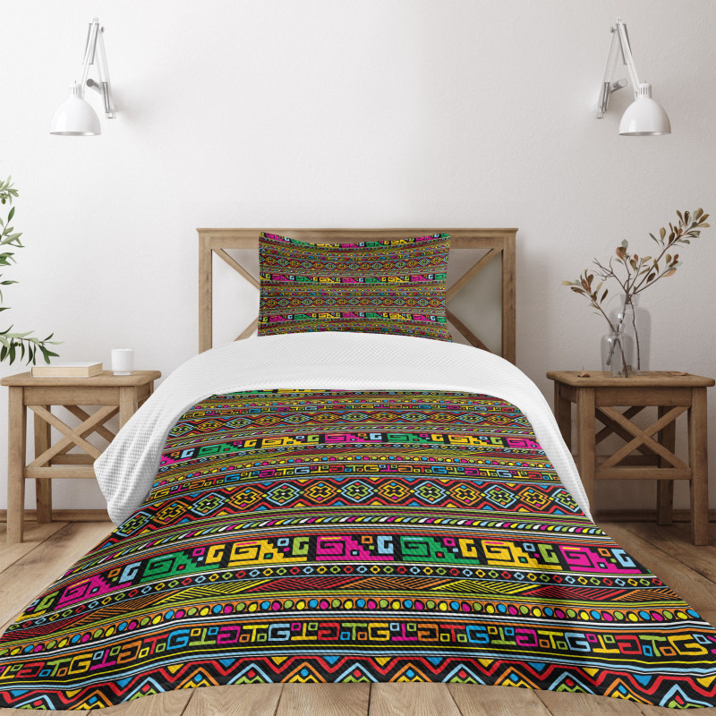 Colorful Indigenous Art Bedspread Set