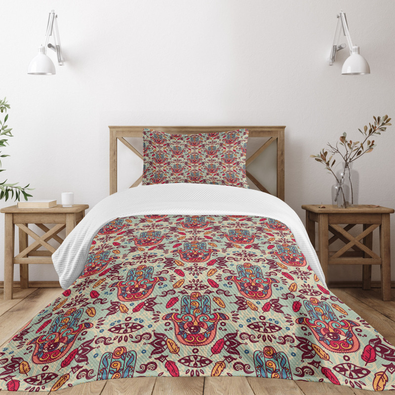 Colorful Motifs Bedspread Set