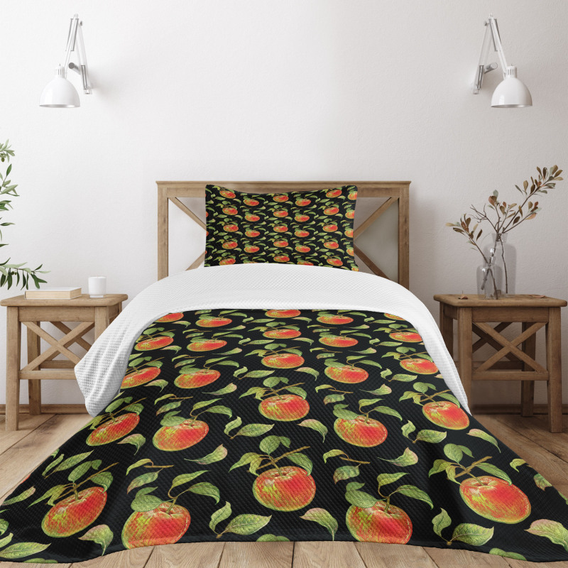 Hand Drawn Tree Branches Bedspread Set