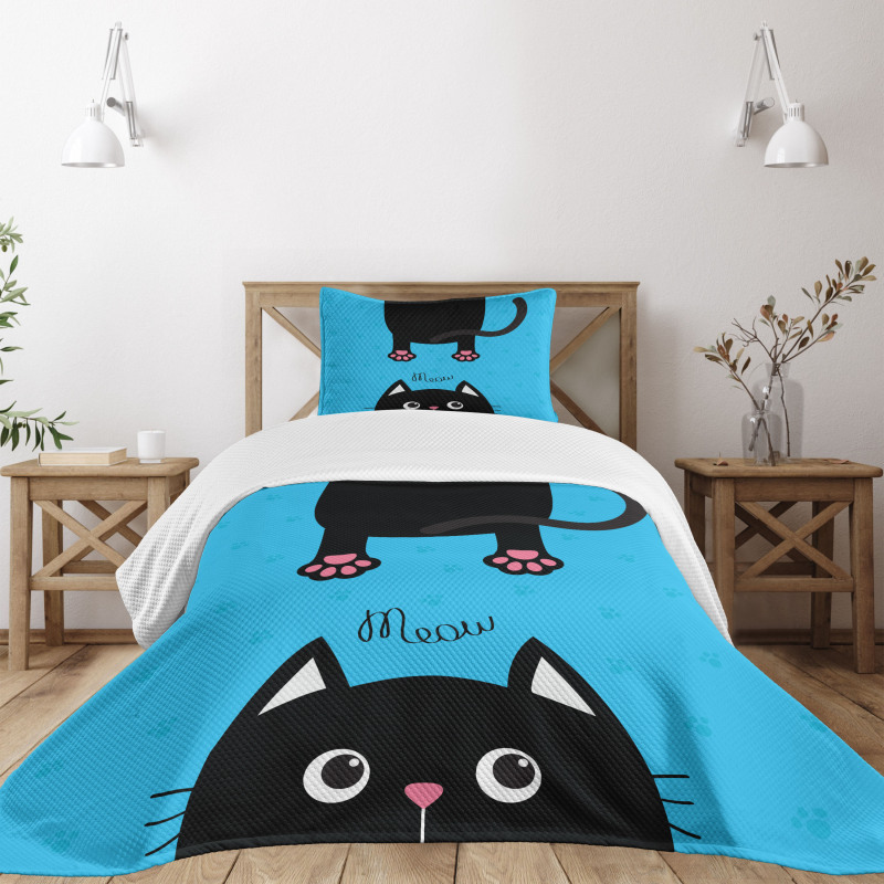 Fat Cat Paws and Tail Bedspread Set