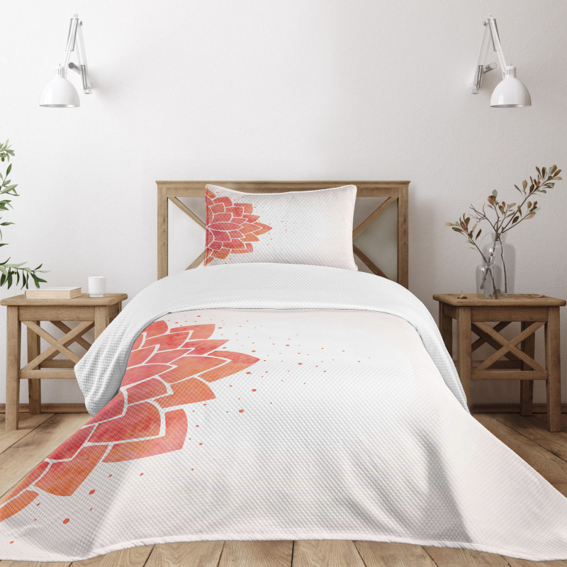 Aquarelle Half Flower Bedspread Set