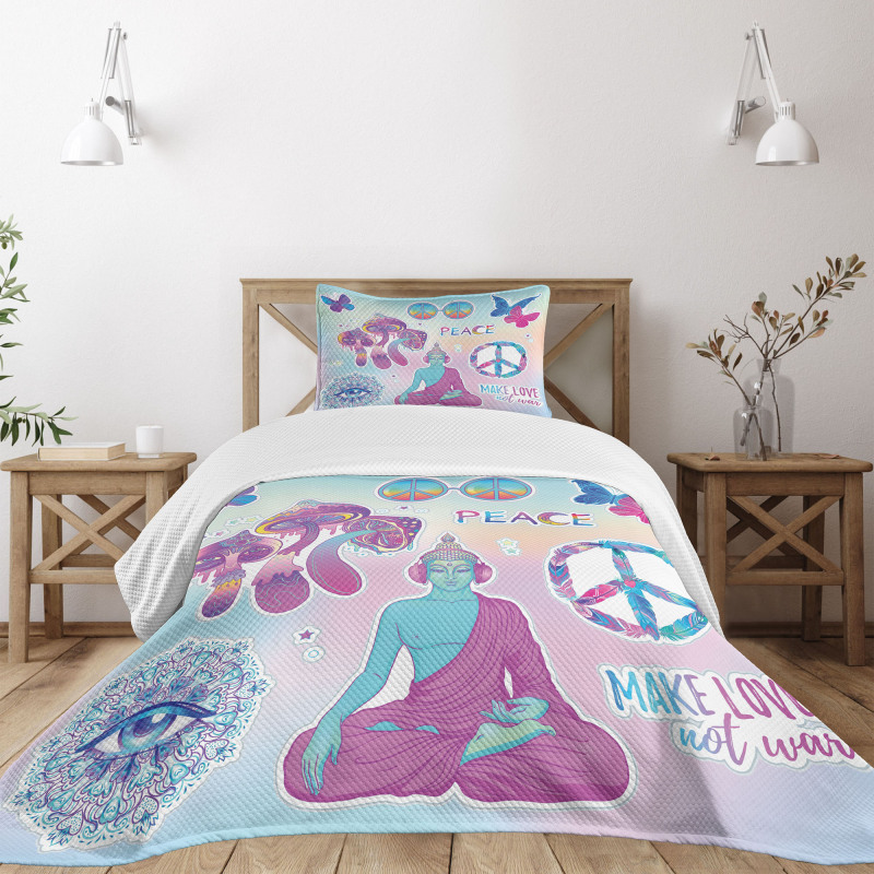 Psychedelic Eye Mandala Bedspread Set