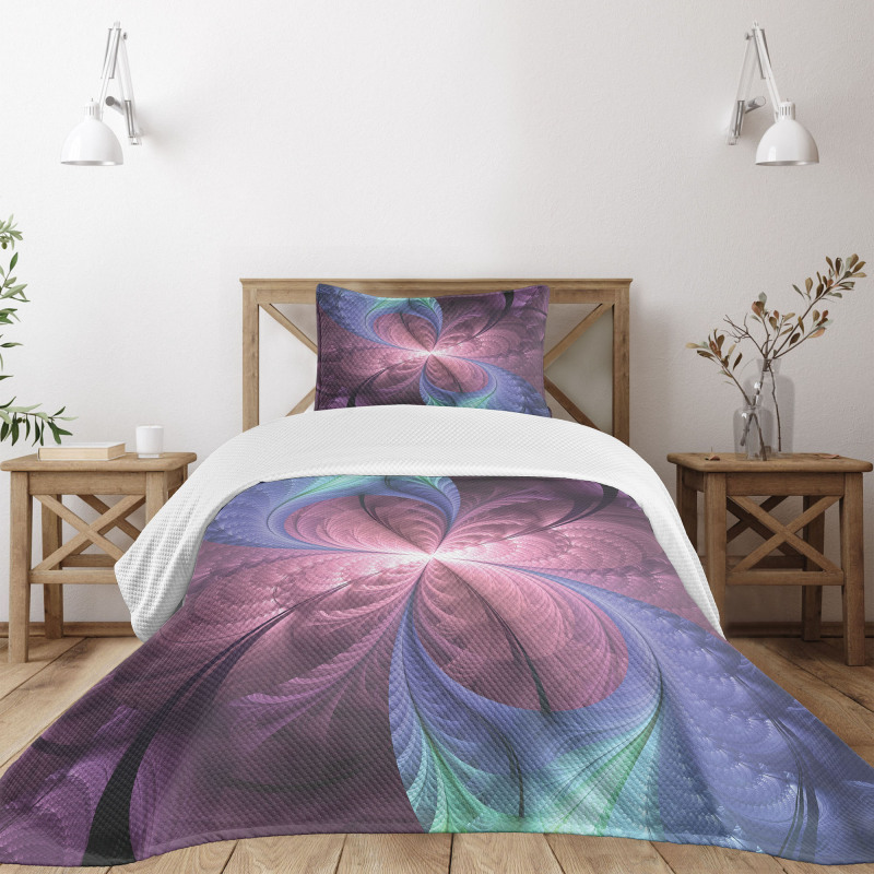 Floral Vortex Design Bedspread Set