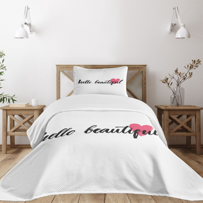 Pink Heart for Loved Ones Bedspread Set