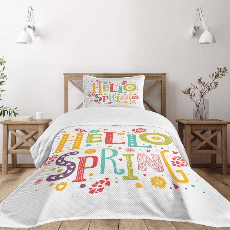 Colorful Spring Elements Bedspread Set