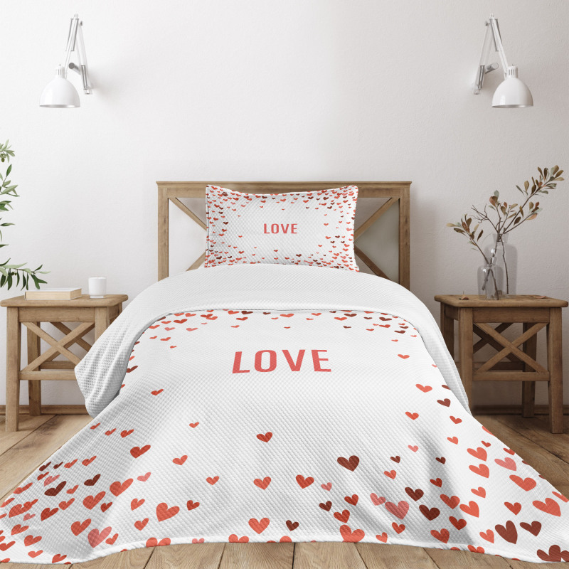 Romance Illustration Heart Bedspread Set