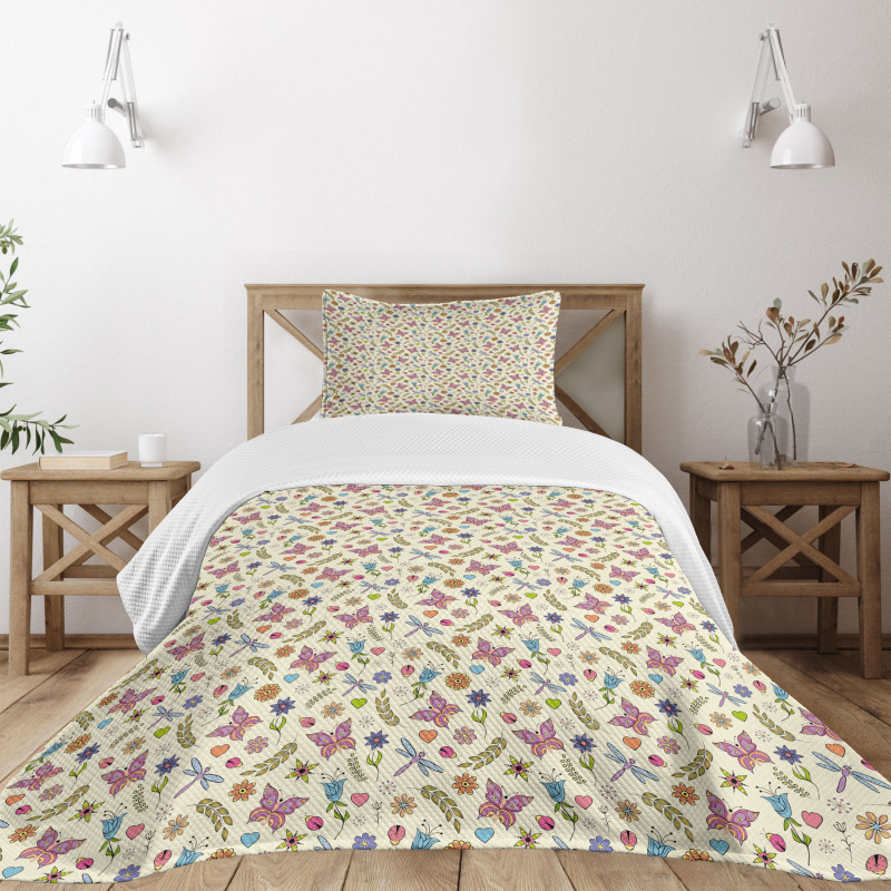 Abstract Colorful Flora Bedspread Set