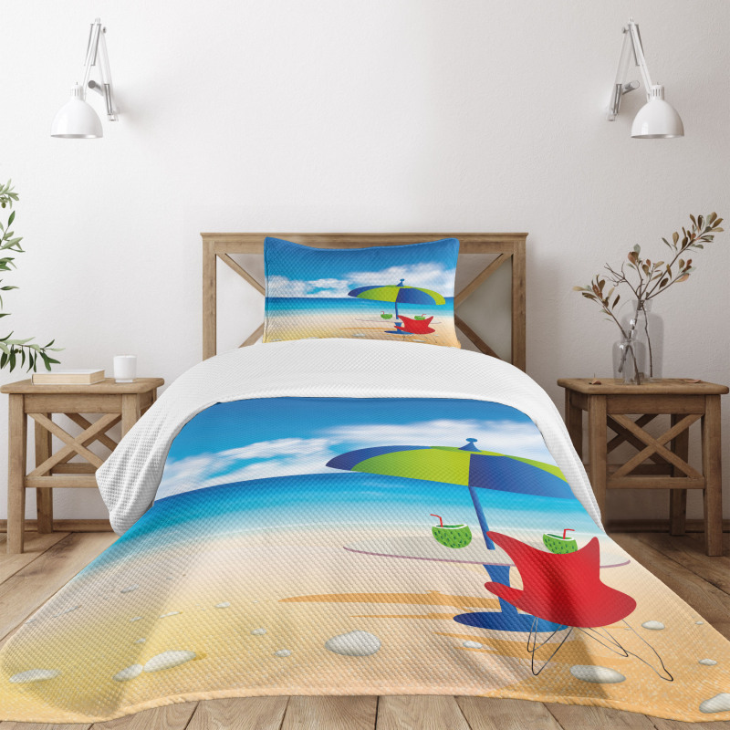 Relaxing Scene Umbrella Bedspread Set