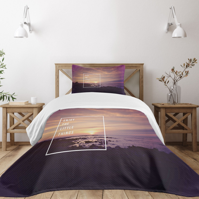 Sunset on Beach Bedspread Set