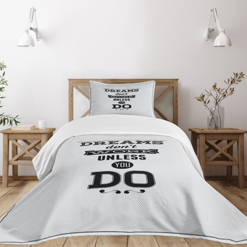 Future Goals Words Bedspread Set