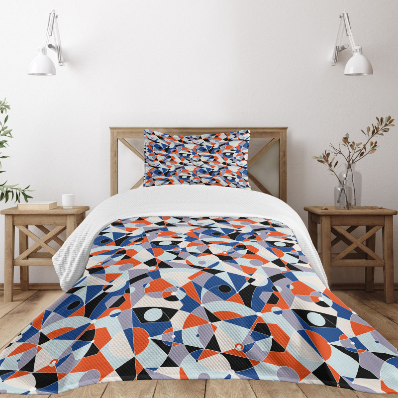 Colors Shapes Grid Bedspread Set