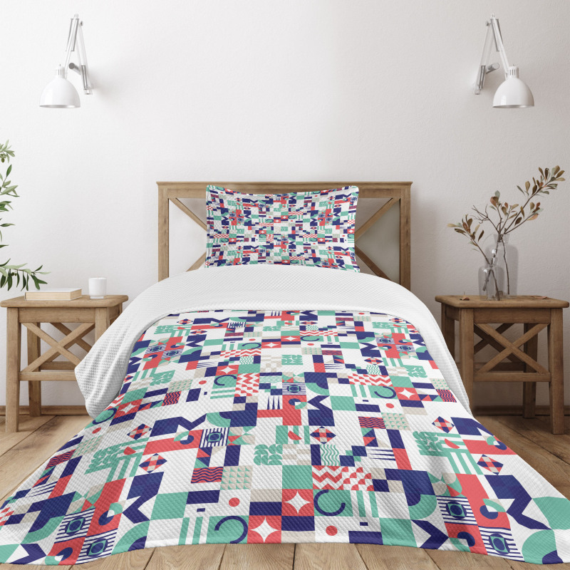 Pastel Funky Shapes Bedspread Set