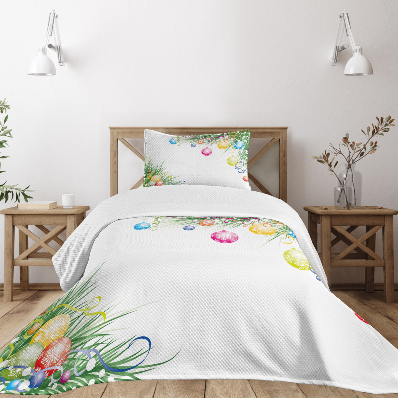 Colorful Baubles Theme Bedspread Set