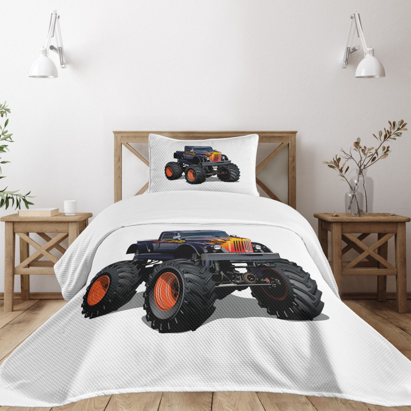 Flame Pattern Pickup Bedspread Set