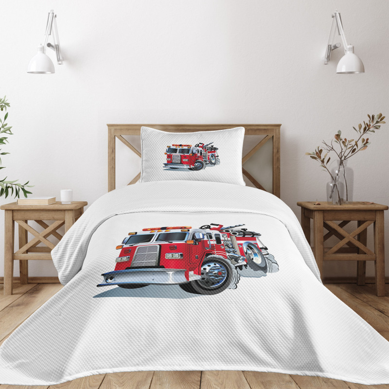 Fire Brigade Vehicle Bedspread Set