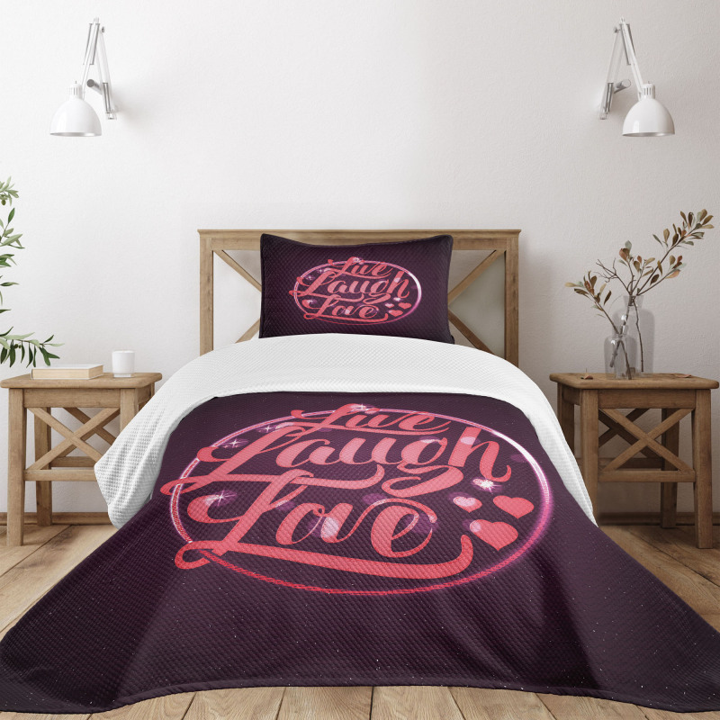 Bokeh Hearts Bedspread Set