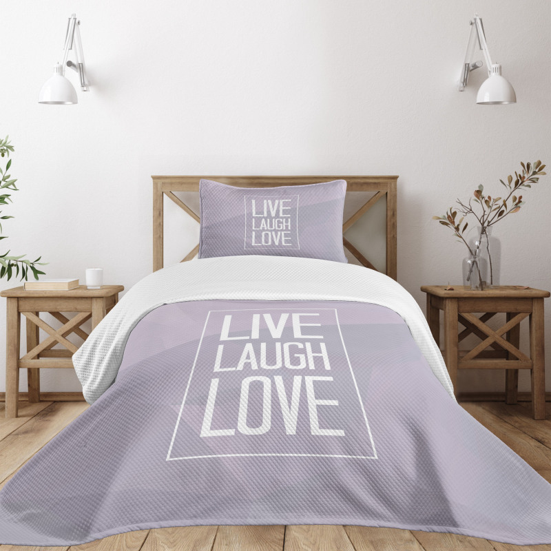 Greyscale Words Bedspread Set