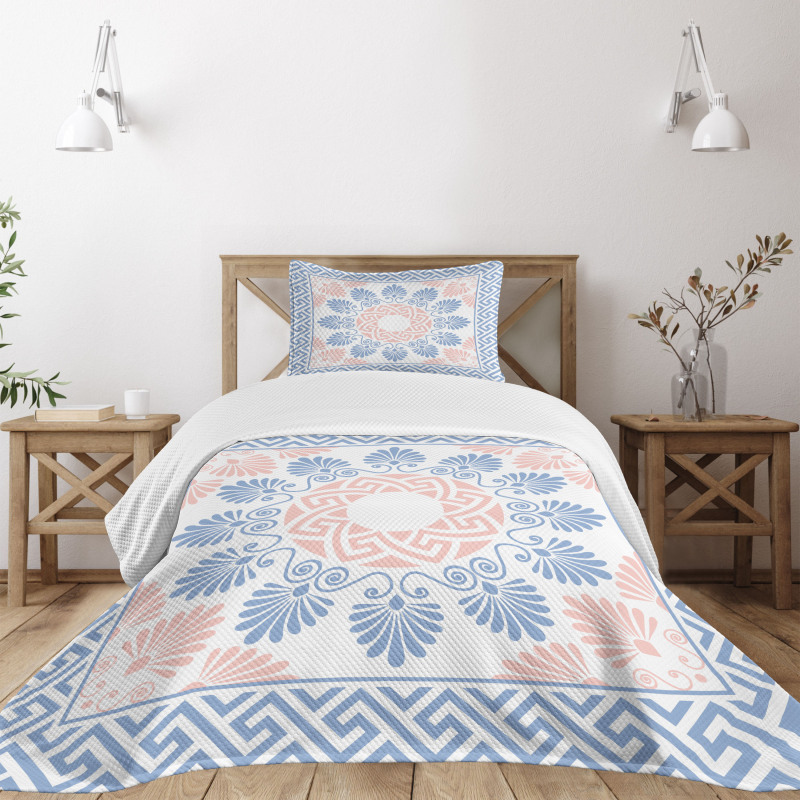 Pastel Floral Grecian Bedspread Set