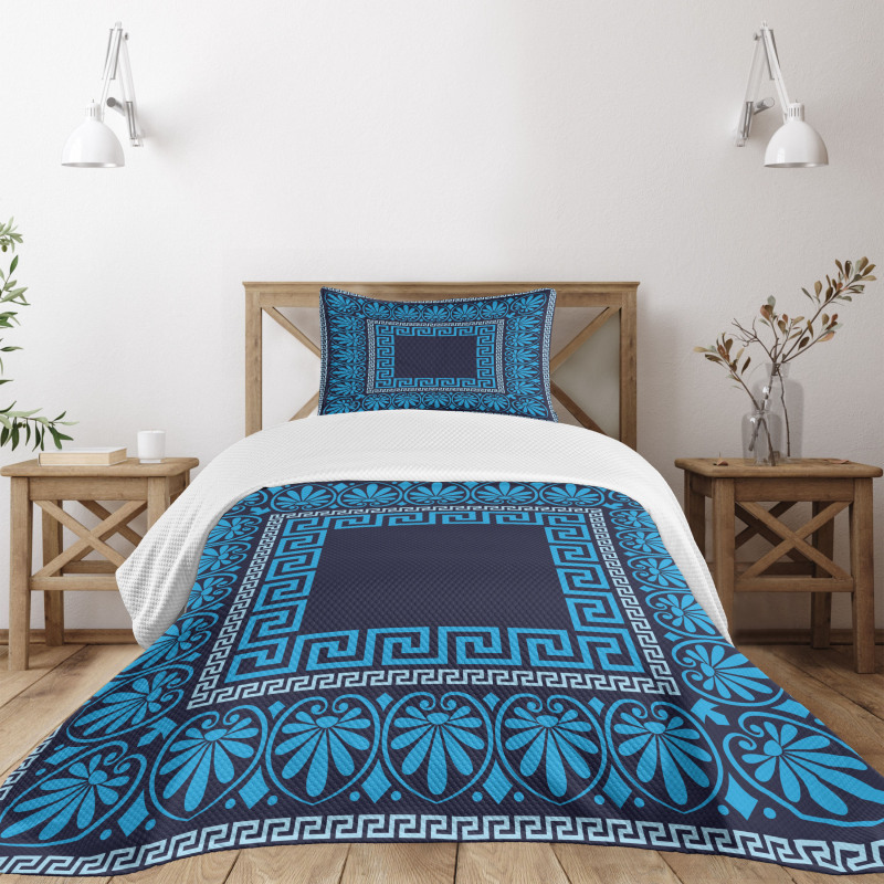 Intricate Floral Fret Bedspread Set