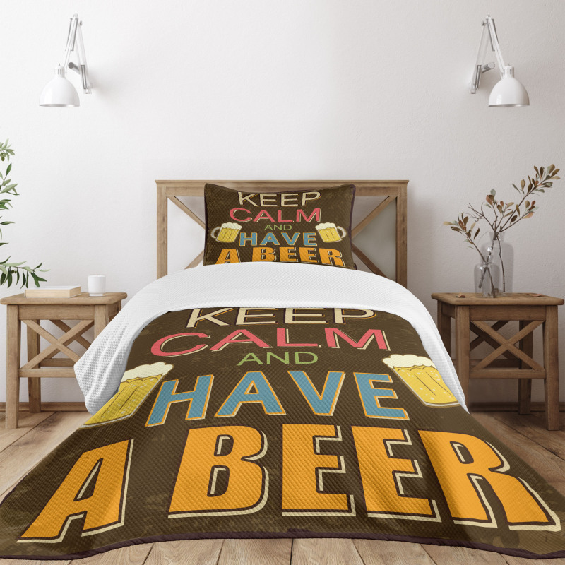 Have a Beer Vintage Bedspread Set