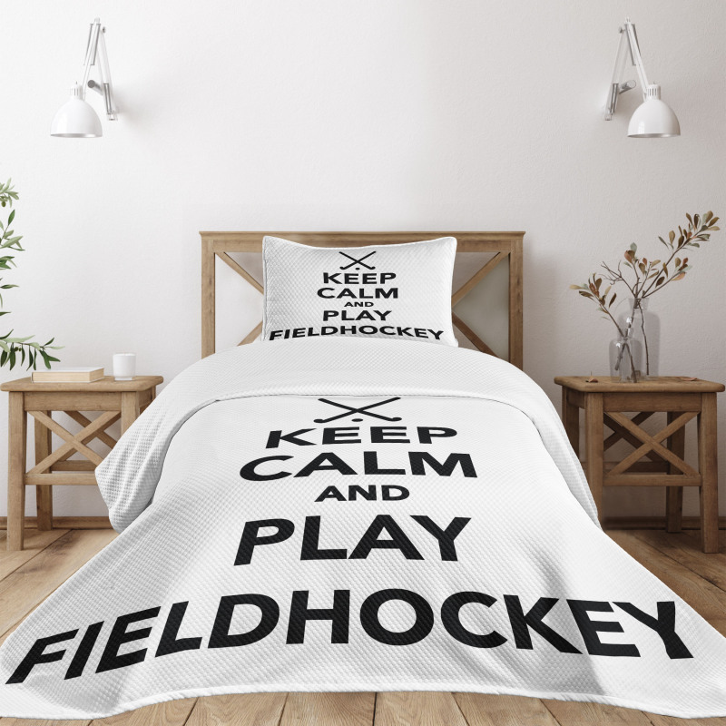 Play Fieldhockey Phrase Bedspread Set