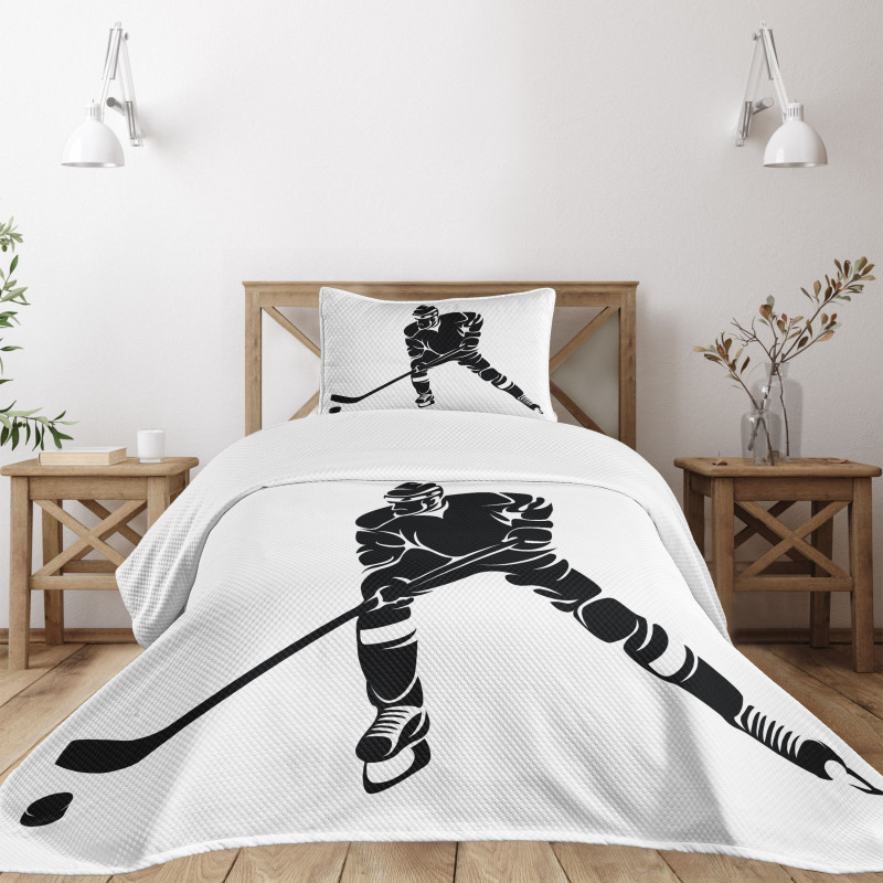 Black Silhouette Match Bedspread Set