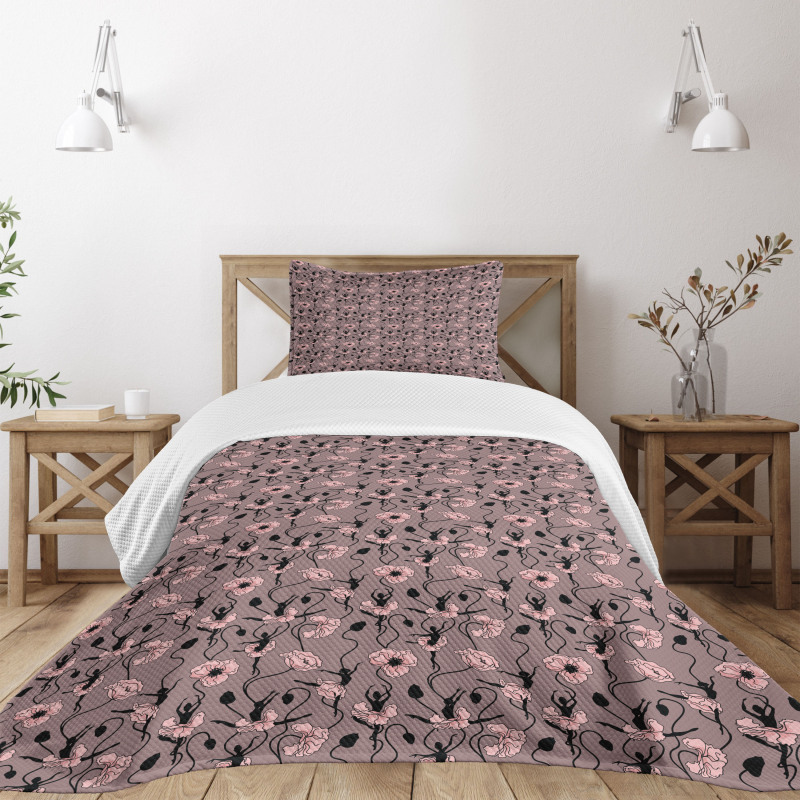 Dancers and Flowers Bedspread Set