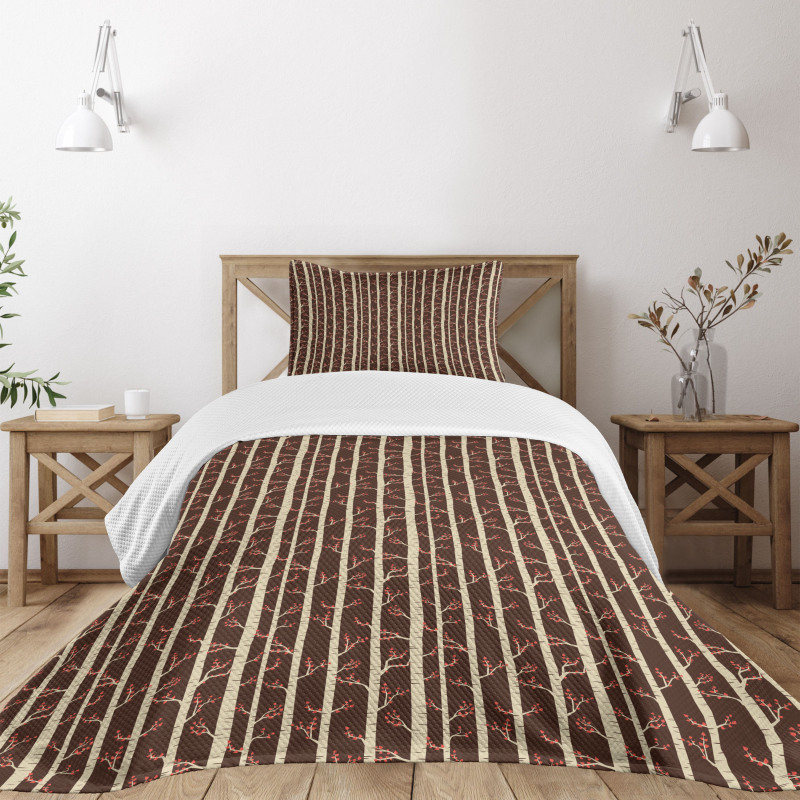 Birch Trees in Autumn Bedspread Set