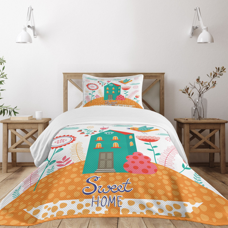 Birds Flowers Bedspread Set