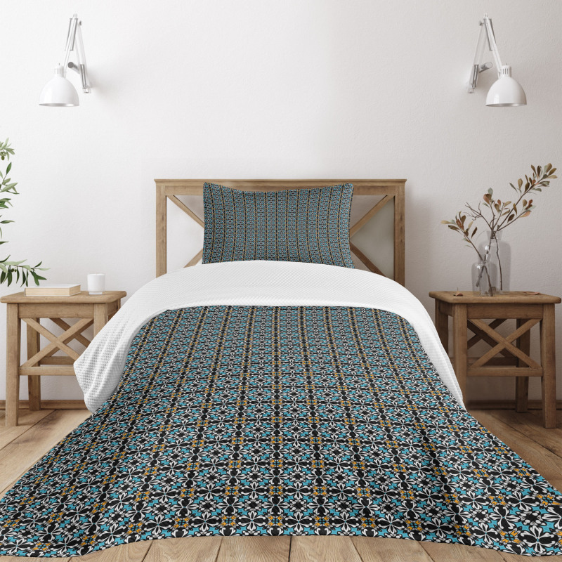 Abstract Floral Mosaic Bedspread Set